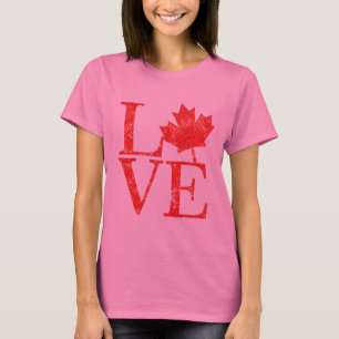 Canadian Maple Leaf LIEBE Grunge Style CANADA T-Shirt