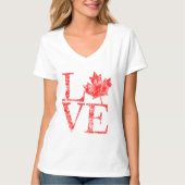 Canadian Maple Leaf LIEBE Grunge Style CANADA T-Shirt (Vorderseite)