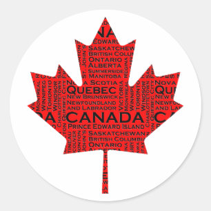 Canadian Maple Leaf mit Text Runder Aufkleber