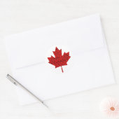 Canadian Maple Leaf mit Text Runder Aufkleber (Umschlag)