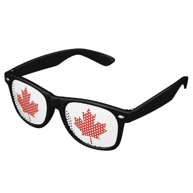 Canadian Maple Leaf Partybrille (Schrägansicht)