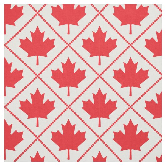 Canadian Maple Leaf Red and White Diamond Pattern Stoff (Muster)