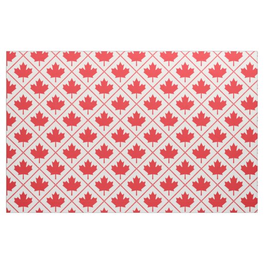 Canadian Maple Leaf Red and White Diamond Pattern Stoff (Fat Quarter (45,7 x 55,9 cm))