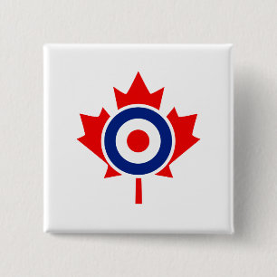 Canadian Maple Leaf Roundel Graphic Button
