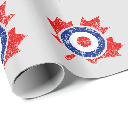 Canadian Maple Leaf Roundel Grunge Mod CANADA Geschenkpapier (Rolleneckpunkt)