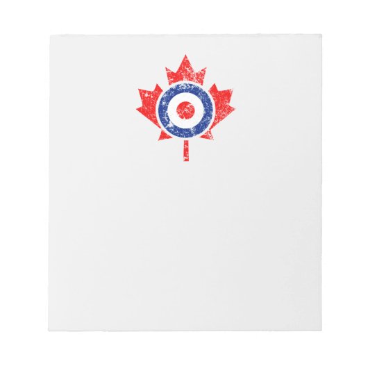 Canadian Maple Leaf Roundel Grunge Mod CANADA Notizblock (Vorderseite)