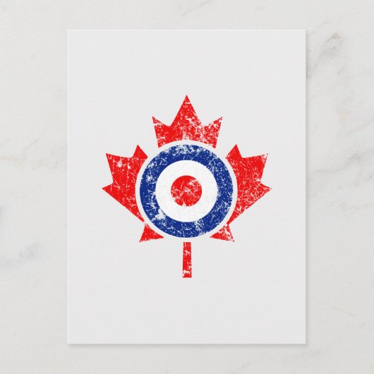 Canadian Maple Leaf Roundel Grunge Mod CANADA Postkarte (Vorderseite)