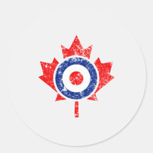 Canadian Maple Leaf Roundel Grunge Mod CANADA Runder Aufkleber