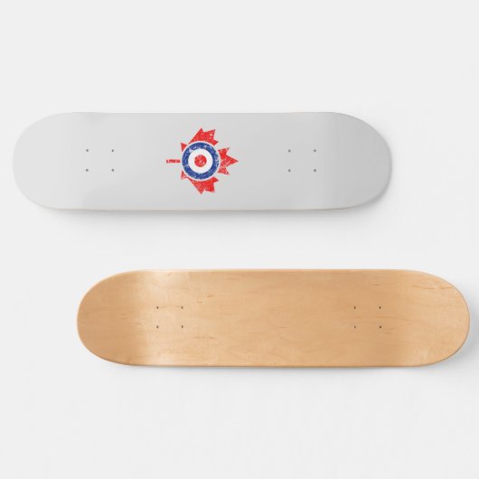 Canadian Maple Leaf Roundel Grunge Mod CANADA Skateboard (Horizontal)
