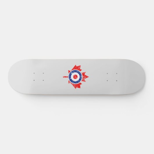 Canadian Maple Leaf Roundel Grunge Mod CANADA Skateboard (Horizontal)