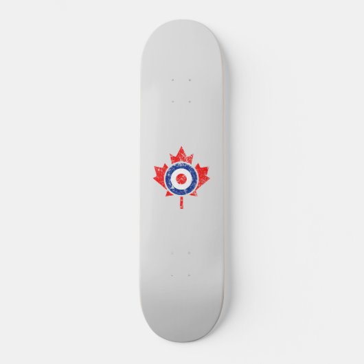 Canadian Maple Leaf Roundel Grunge Mod CANADA Skateboard (Vorderseite)