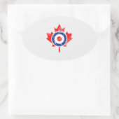 Canadian Maple Leaf Roundel Grunge Mod-Stil Ovaler Aufkleber (Tasche)