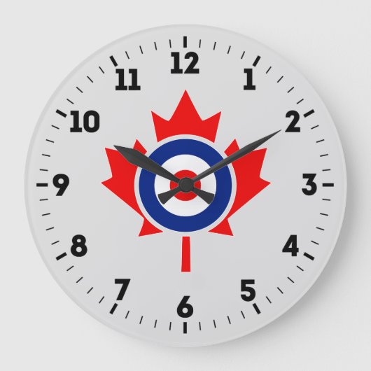 Canadian Maple Leaf Roundel Mod Abzeichen auf eine Große Wanduhr (Vorderseite)