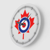 Canadian Maple Leaf Roundel Mod Abzeichen Große Wanduhr (Winkel)