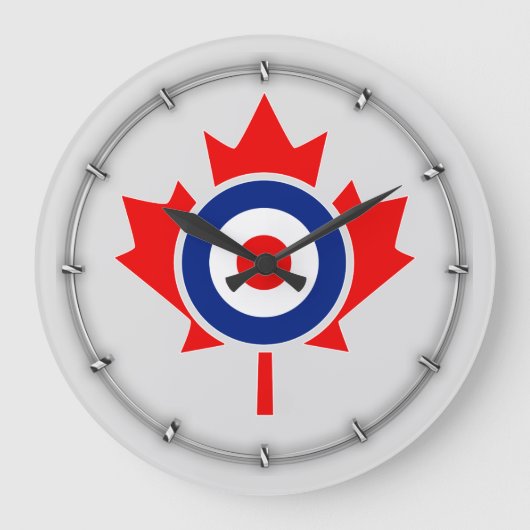 Canadian Maple Leaf Roundel Mod Abzeichen Große Wanduhr (Vorderseite)