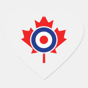 Canadian Maple Leaf Roundel Mod Abzeichen Herz-Aufkleber
