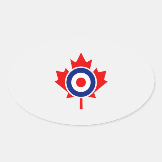 Canadian Maple Leaf Roundel Mod Abzeichen Ovaler Aufkleber (Vorderseite)