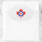 Canadian Maple Leaf Roundel Mod Abzeichen Ovaler Aufkleber (Tasche)