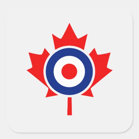 Canadian Maple Leaf Roundel Mod Abzeichen Quadratischer Aufkleber (Vorderseite)