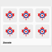 Canadian Maple Leaf Roundel Mod Abzeichen Quadratischer Aufkleber (Blatt)