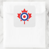 Canadian Maple Leaf Roundel Mod Abzeichen Quadratischer Aufkleber (Tasche)