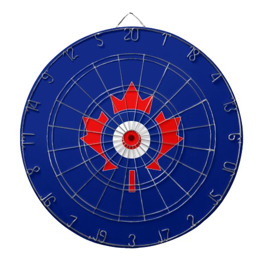 Canadian Maple Leaf Roundel Mod auf blau Dartscheibe (vorne)