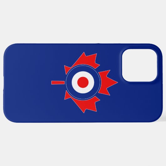 Canadian Maple Leaf Roundel Mod auf blau iPhone Hülle (Hinten horizontal)