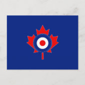 Canadian Maple Leaf Roundel Mod auf blau Postkarte (Vorderseite)