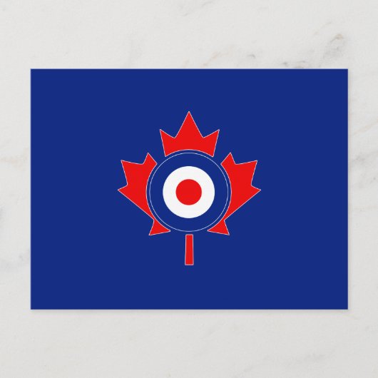 Canadian Maple Leaf Roundel Mod auf blau Postkarte (Vorderseite)