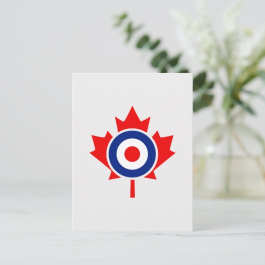 Canadian Maple Leaf Roundel Mod CANADA Postkarte (Stehend Vorderseite)