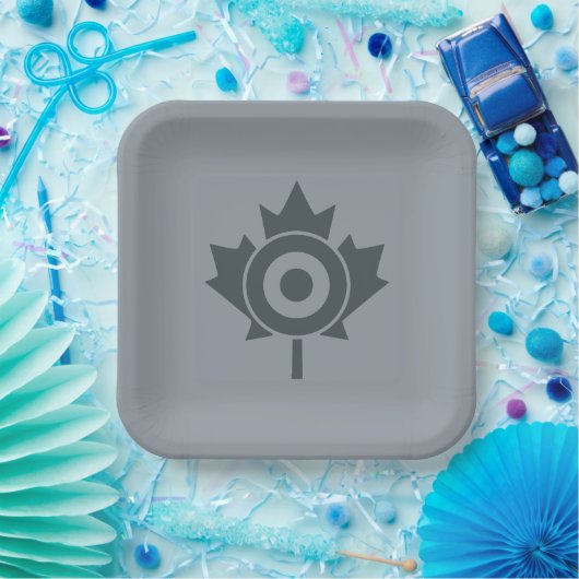 Canadian Maple Leaf Roundel Mod Graphic Pappteller (Party)