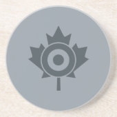 Canadian Maple Leaf Roundel Mod Graphic Sandstein Untersetzer (Vorne)