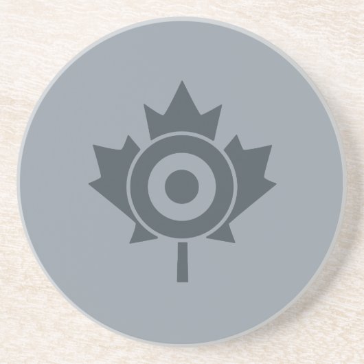 Canadian Maple Leaf Roundel Mod Graphic Sandstein Untersetzer (Vorne)