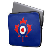 Canadian Maple Leaf Roundel Mod marineblau Laptopschutzhülle (Vorderseite Links)