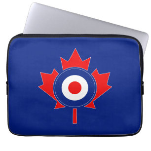 Canadian Maple Leaf Roundel Mod marineblau Laptopschutzhülle