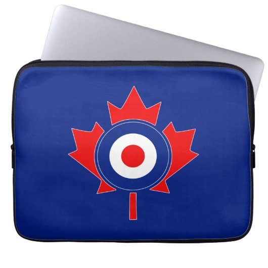 Canadian Maple Leaf Roundel Mod marineblau Laptopschutzhülle (Vorderseite)