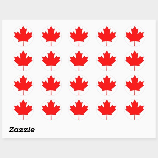 Canadian Maple Leaf Runder Aufkleber (Blatt)
