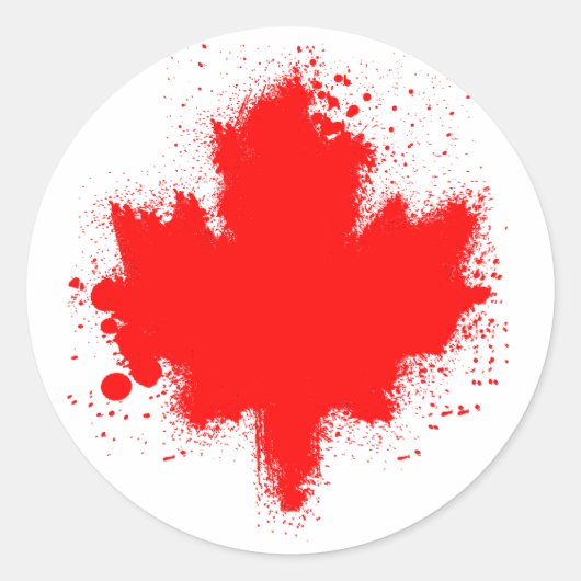 Canadian Maple Leaf Splash Tshirts Runder Aufkleber (Vorderseite)