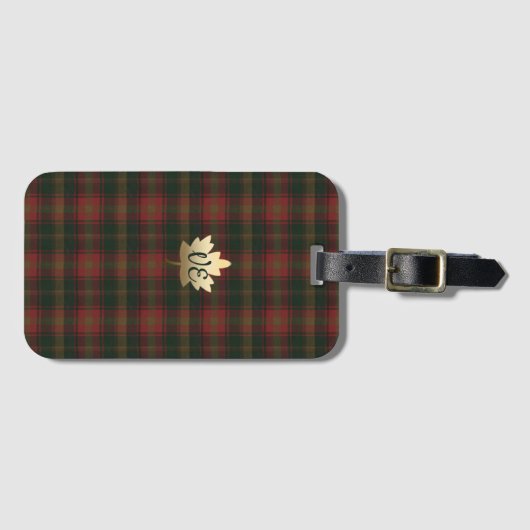 Canadian Maple Leaf Tartan Gepäckträger Gepäckanhänger (Vorderseite (Horizontal))