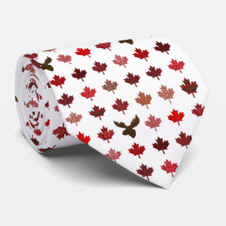 Canadian Maple Leaf und Elchenkopf Krawatte