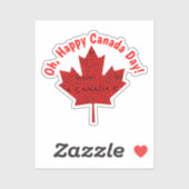 Canadian Maple Leaf w/Text Aufkleber (Blatt)