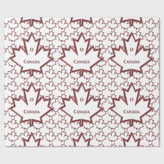 Canadian Maple Leaf Wrapping Paper Geschenkpapier (Flach)