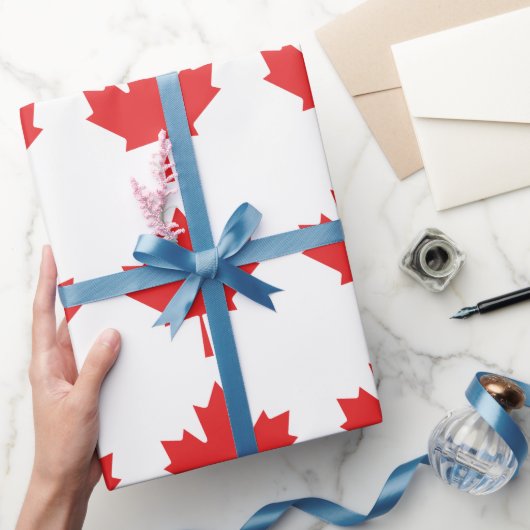 Canadian Maple Leaf Wrapping Paper - Rotes Kanada Geschenkpapier (Schenken)