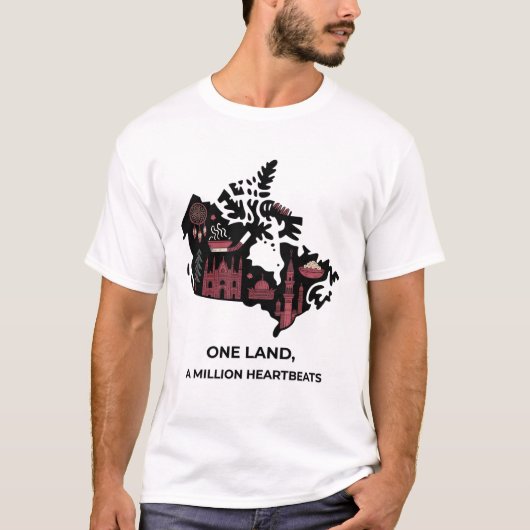 Canadian Maple Mosaic Tee: Cultural Unity Design T-Shirt (Vorderseite)