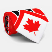 Canadian Maple on Red Black White Pinstripe Krawatte (Gerollt)