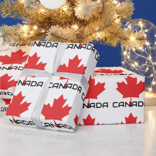 Canadian Maple Red Leaf Wrapping Paper - Festlich Geschenkpapier