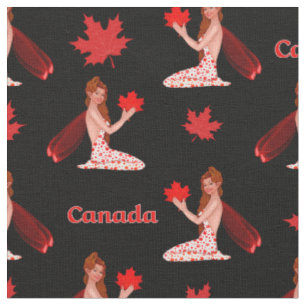 Canadian Mapleleaf Fairy auf schwarzem Stoff