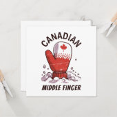 Canadian Middle Finger Karte (Vorderseite/Rückseite Beispiel)