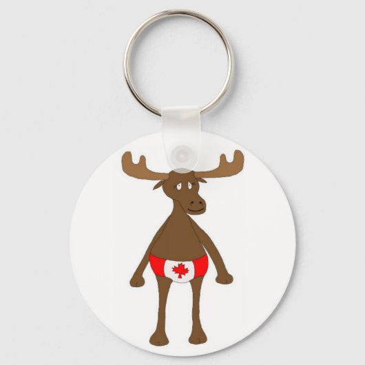 Canadian Moose Button Schlüsselanhänger (Vorderseite)