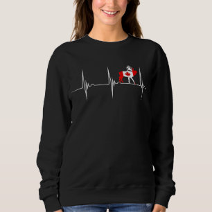 Canadian Moose Heartbeat EKG Pulse Canadian Flag C Sweatshirt